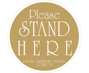 Αυτοκόλλητο δαπέδου "STAND HERE"