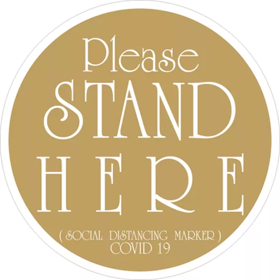 Αυτοκόλλητο δαπέδου "STAND HERE"